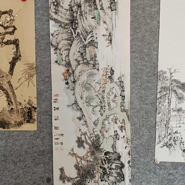 折扇张老师山水画作品。