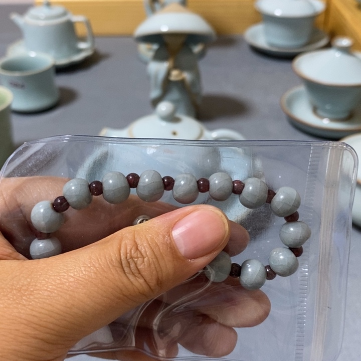 *****陶瓷杯子天青19个珠子只要间隔珠0.8cm