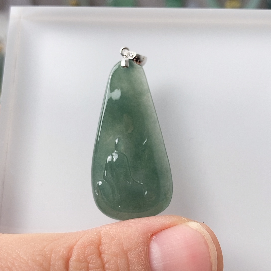 翡翠18K金镶嵌颈饰悟道