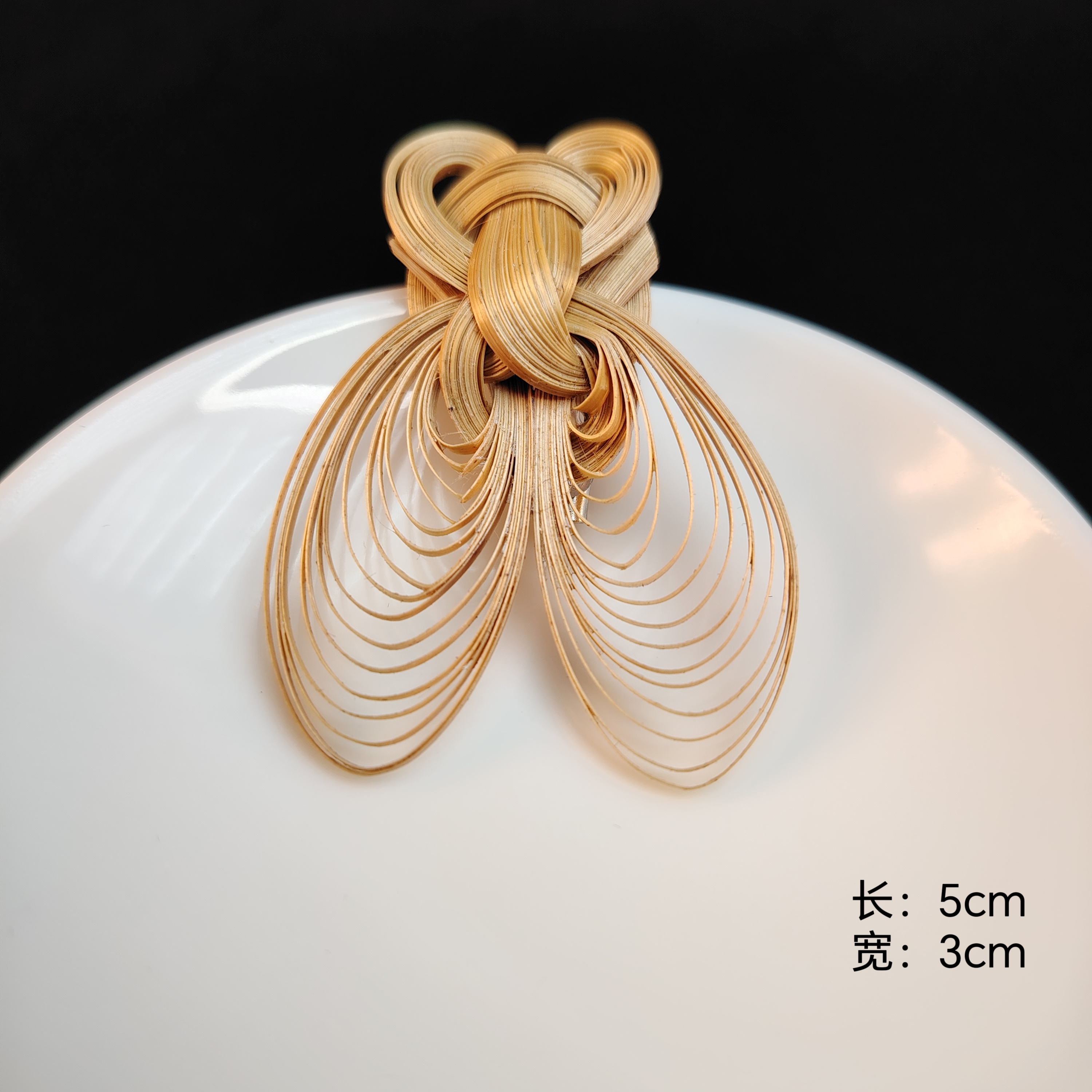 竹丝手工编织耳环胸针发钗竹艺饰品独特手工礼品送礼演出手工装饰