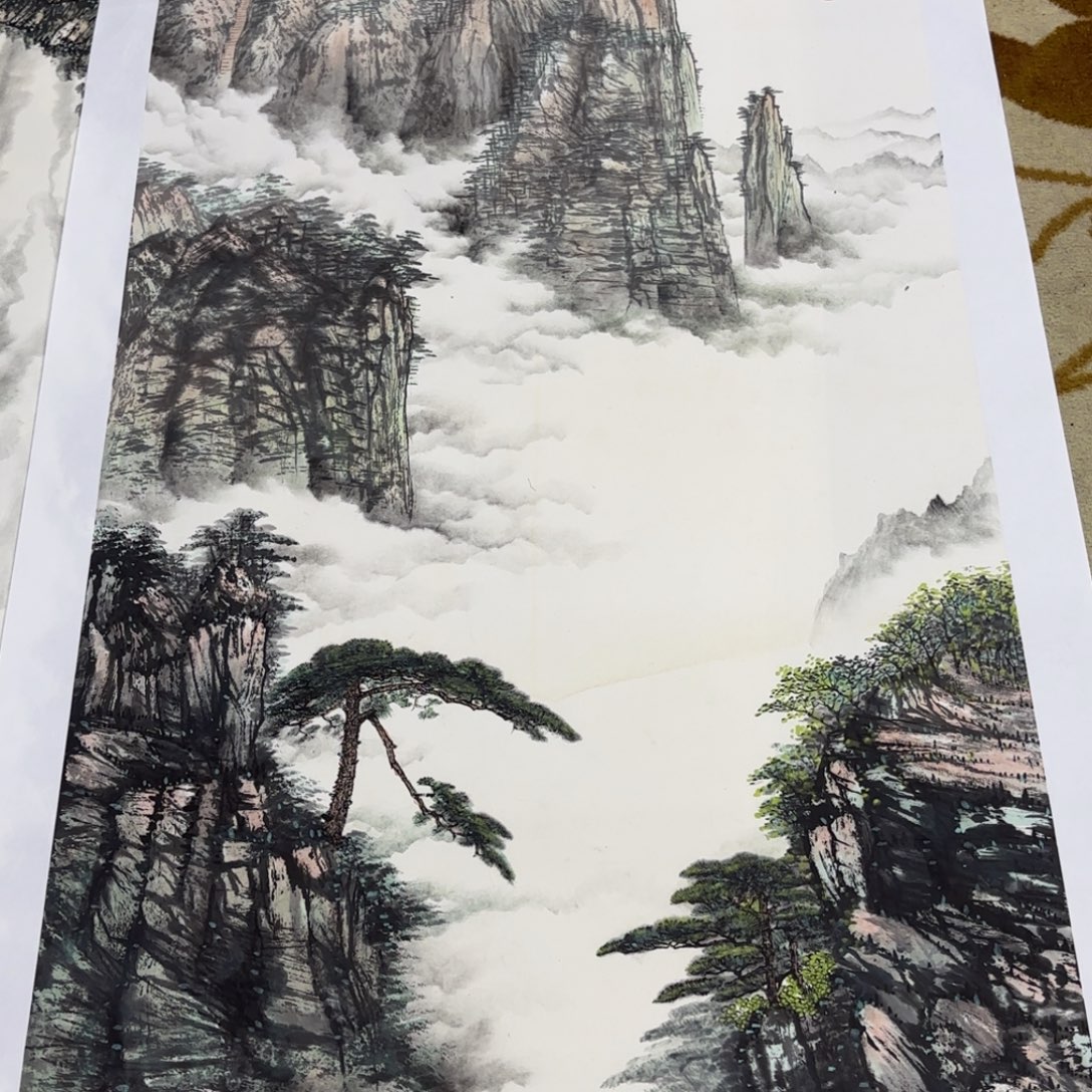 陌***桑国画韩同池四尺山水艺