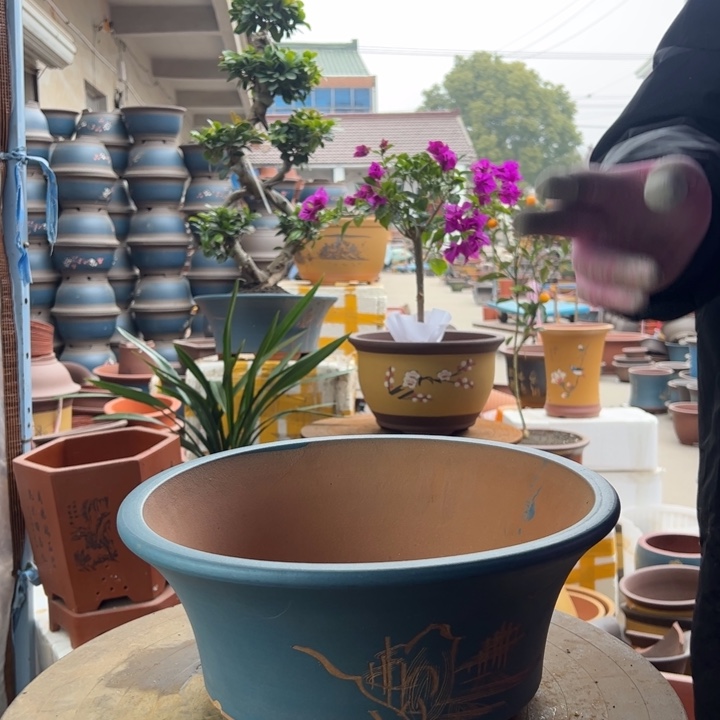 紫砂宜兴紫砂花盆蓝票口33