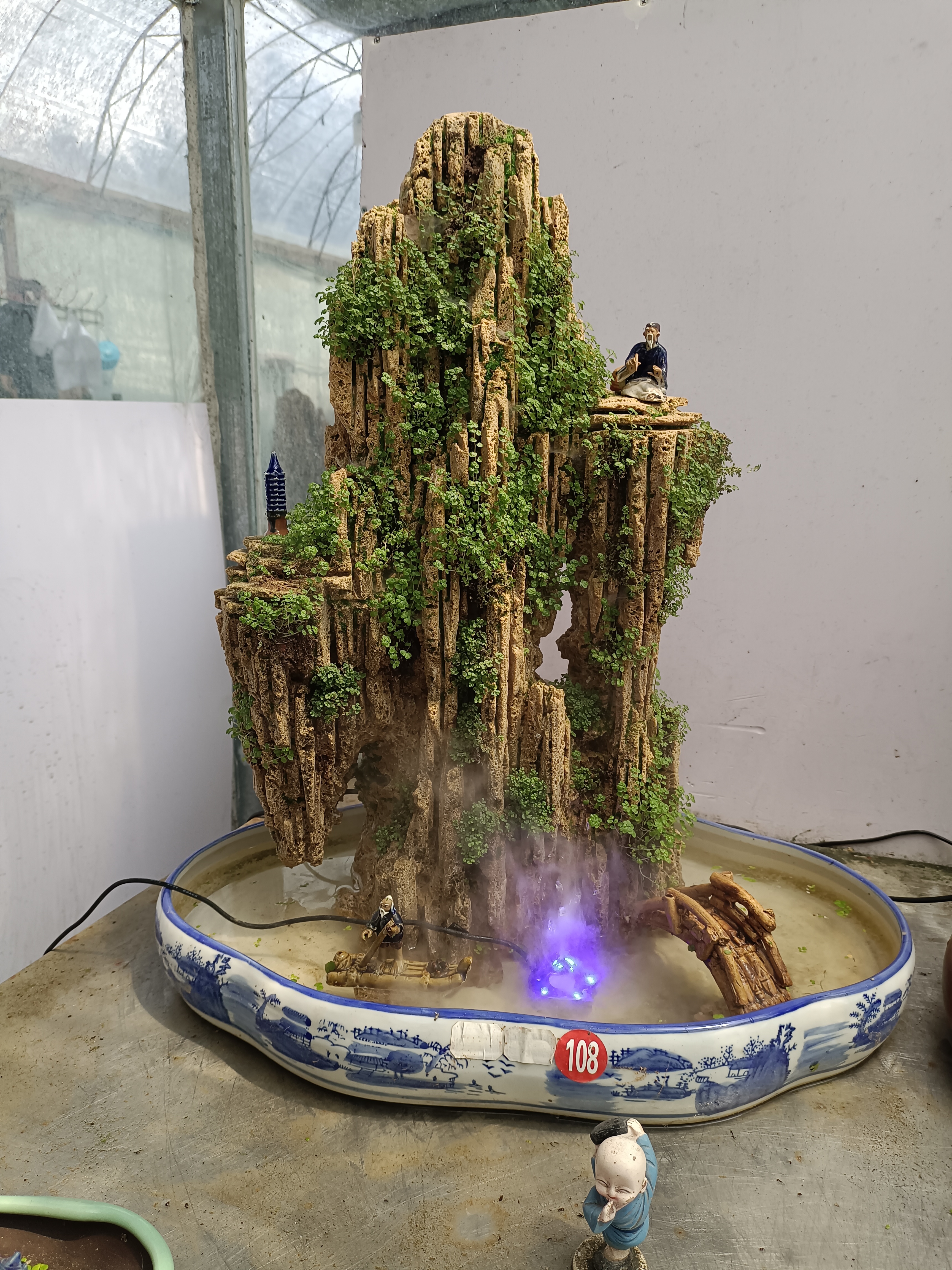 高60盆长53高山流水吸水石绿植盆景