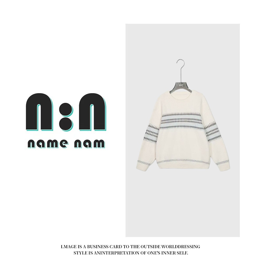 浅蓝岛屿丨秋冬设计师款加厚澳毛针织衫上衣女9807