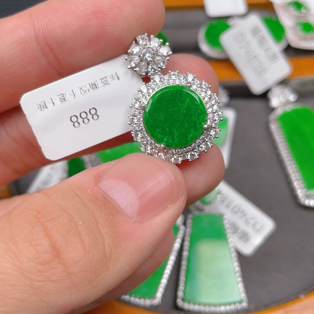 【闪购商品】翡翠吊坠(不含链)银S925镶嵌