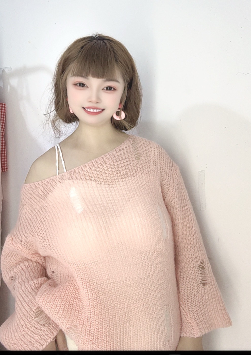 拼接复古格子短袖露肩常规款纯色透气撞色吸汗时尚T恤学生