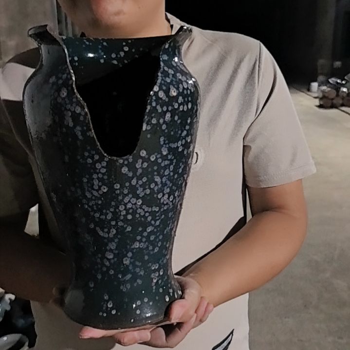 紫砂花盆口17高30瑕疵