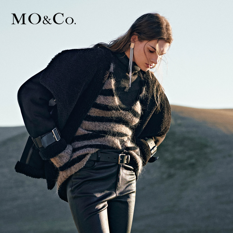 【陈大可专属】MOCO冬机车风仿皮毛一体夹克外套MBC4JKTK05