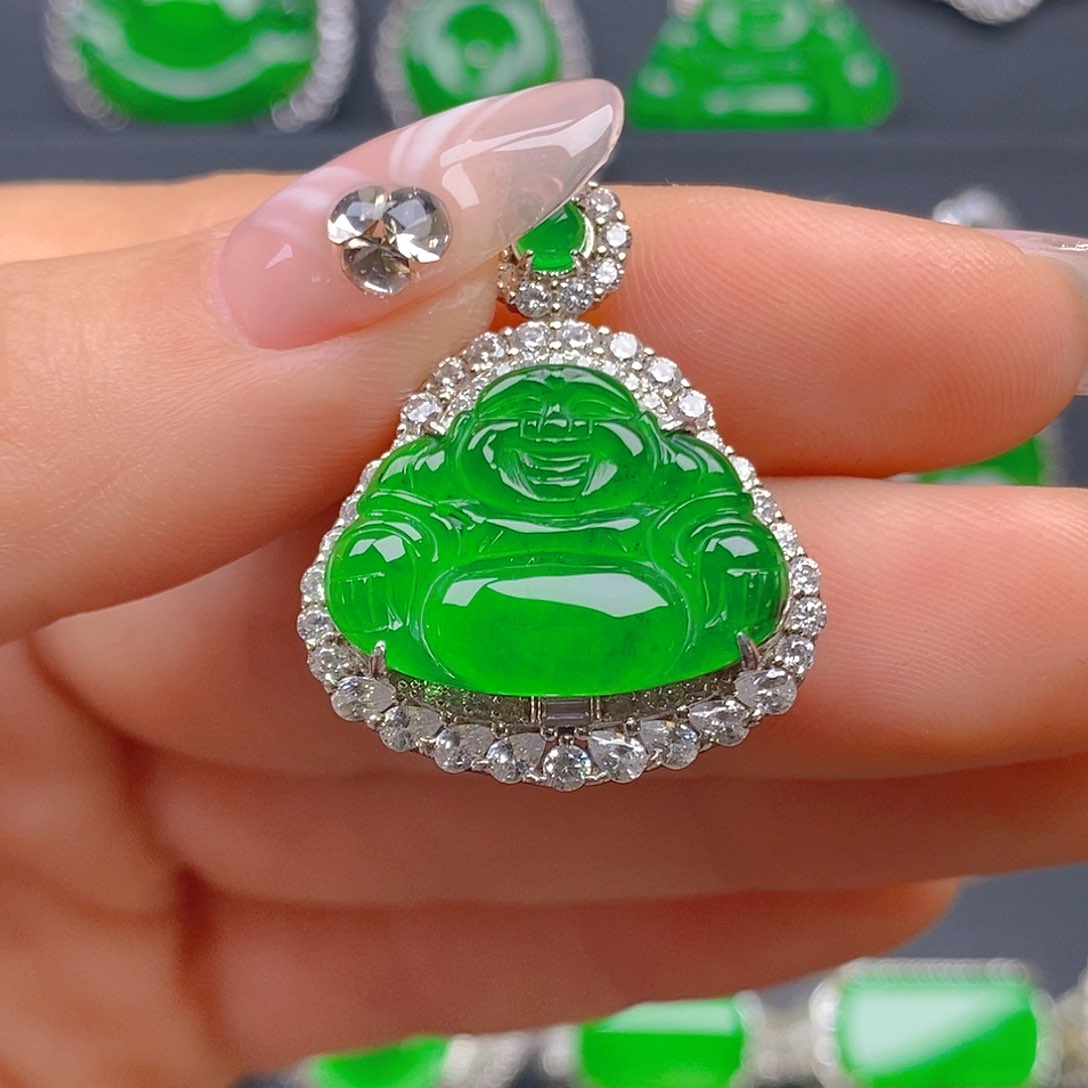 颈饰银S925镶嵌翡翠