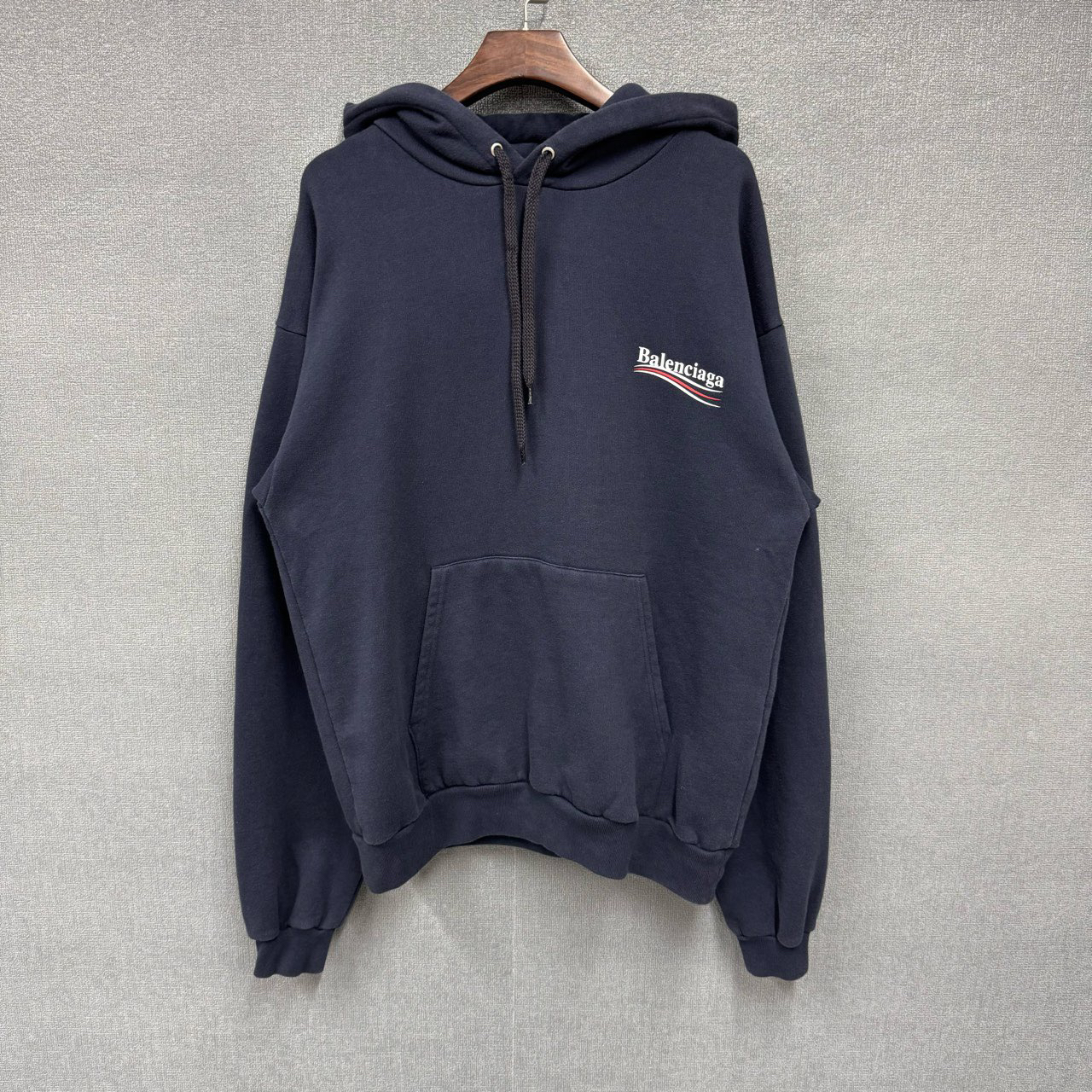 99新 Balenciaga/巴黎世家 可乐海浪印花帽衫卫衣S码 3979