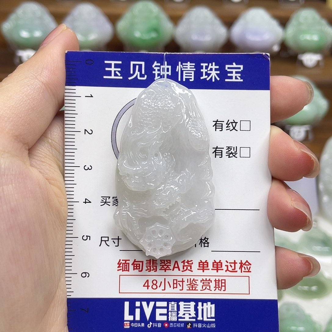 翡翠未镶嵌颈饰龙牌