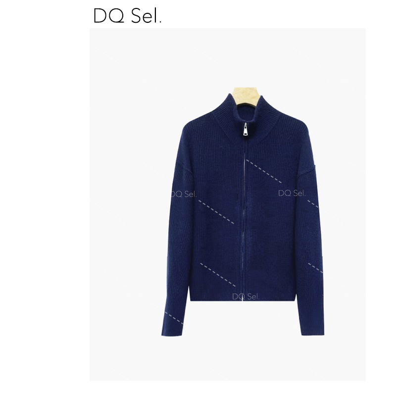 2025年新款-可翻高领2025秋冬百搭拉链100羊毛开衫毛衣IG6877