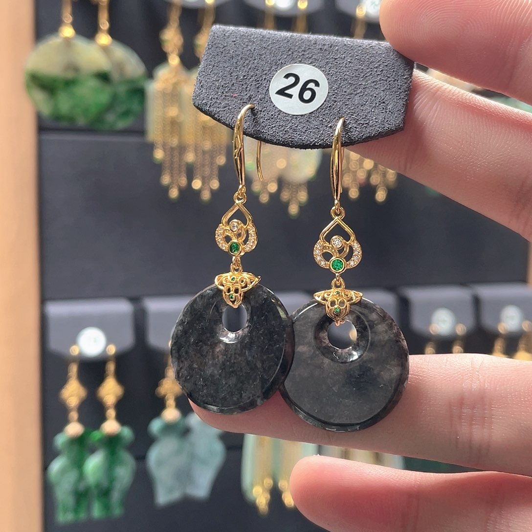 翡翠未镶嵌耳饰翡翠