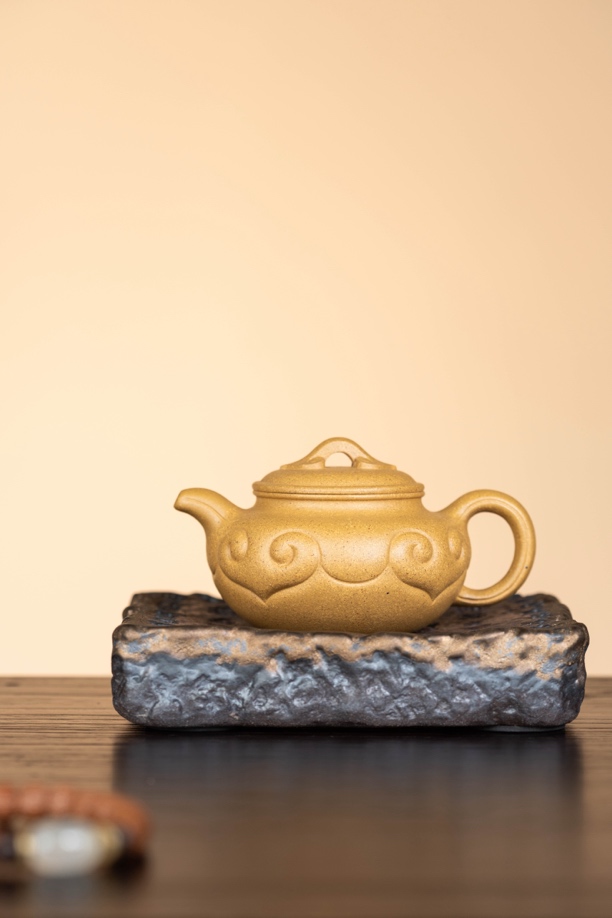 【黄金段头段·仿古如意壶】原矿零添加黄金段头段精制高端紫砂壶
