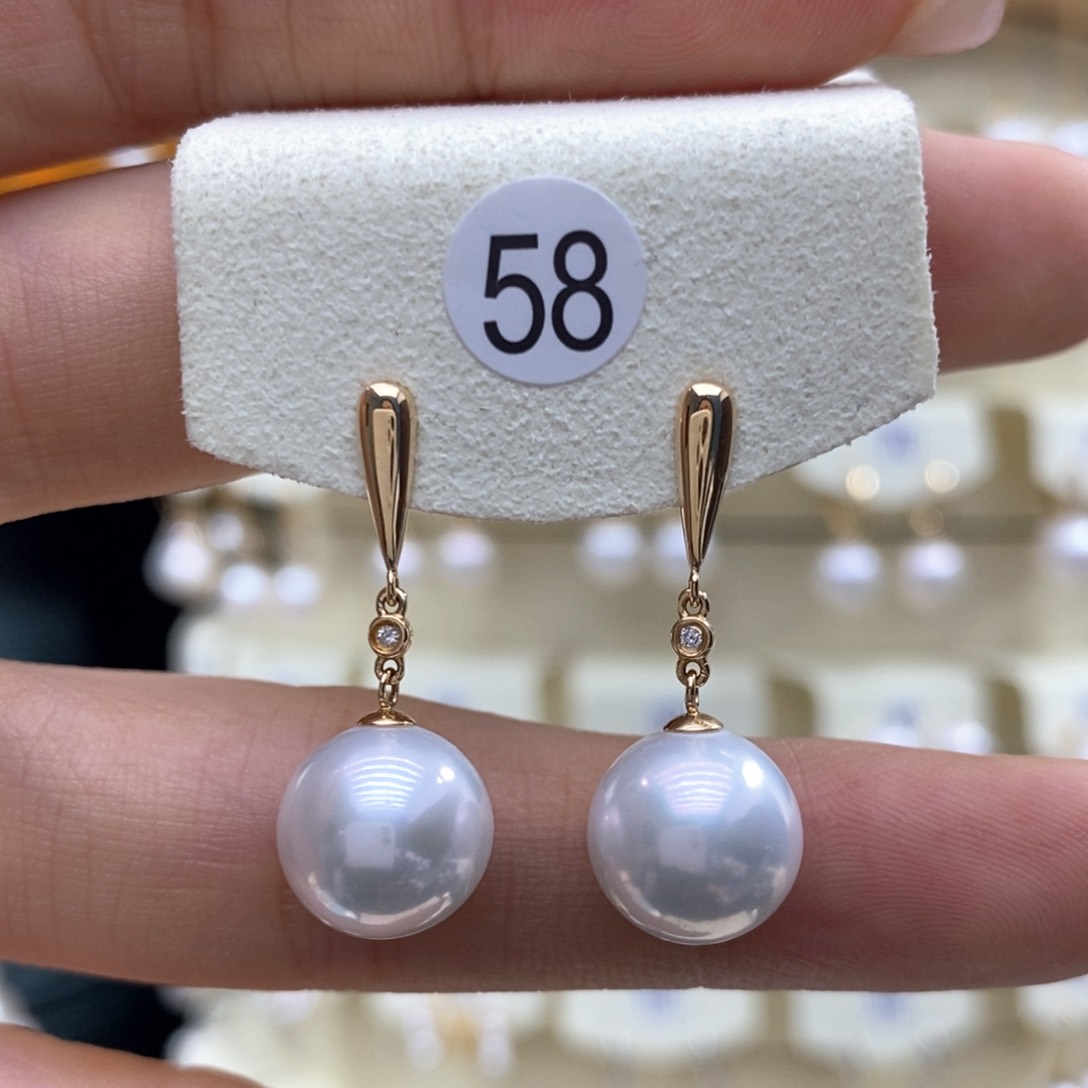 淡水珍珠耳饰18K金镶嵌