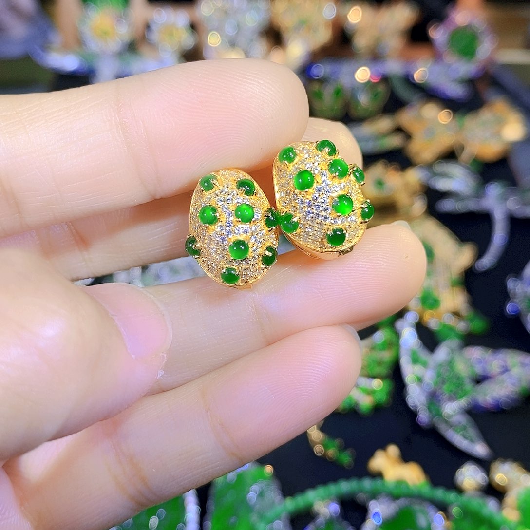 吊坠(不含链)银S925镶嵌翡翠