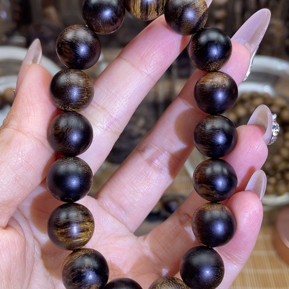 【闪购商品】沉香手串芽庄树心白奇楠1.2沉