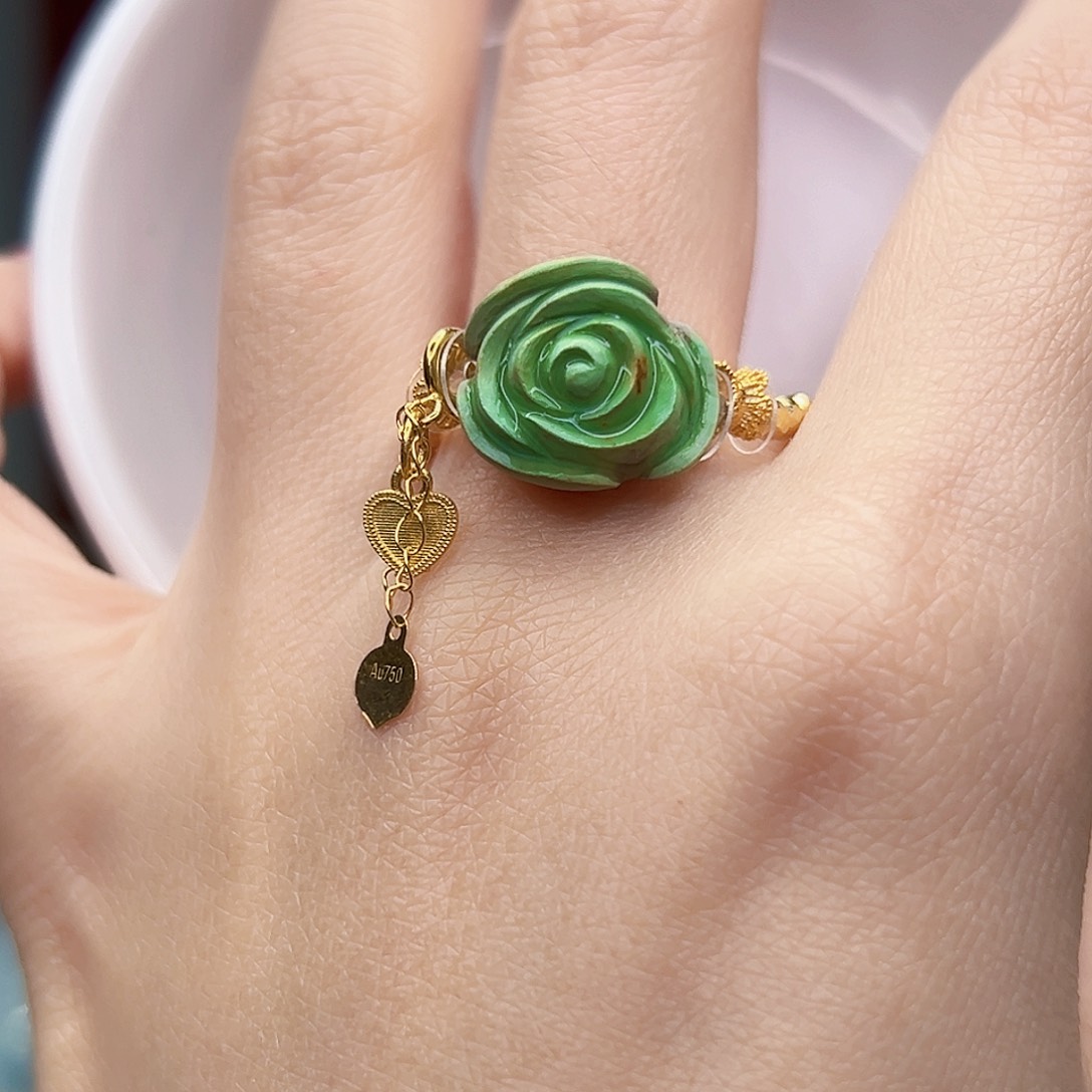 绿松石珠宝奇石18K金镶嵌