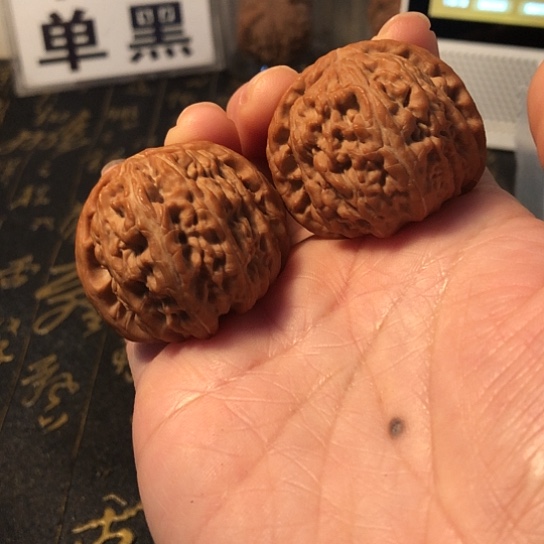把件文玩核桃球白40mm