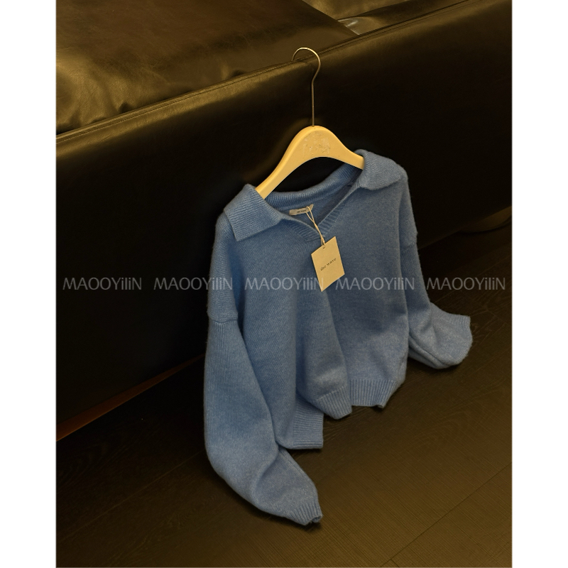 3737【 高克重 】秋冬质感升级百搭针织毛衣polo衫