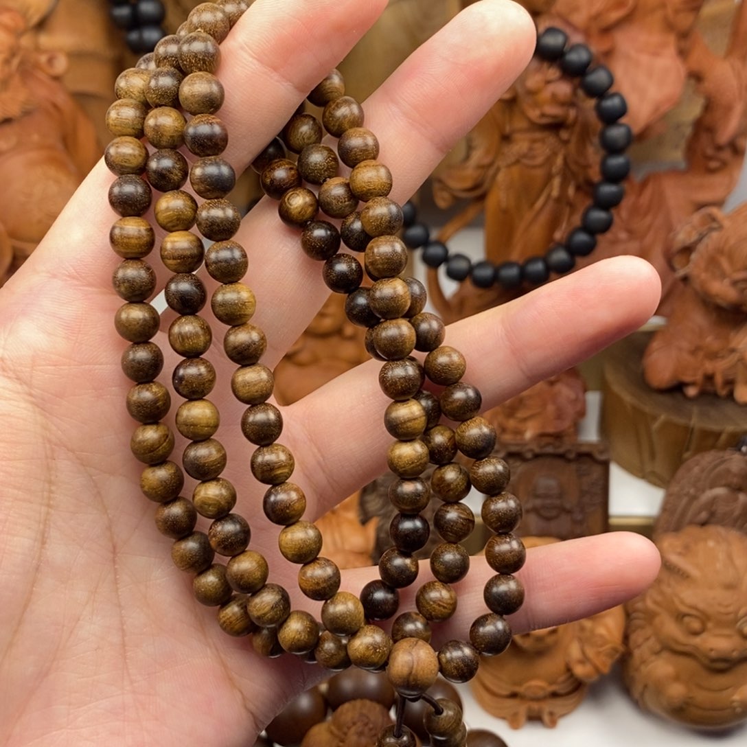 檀香木手串/手链福利老山檀黑沉0.6*108奶香微瑕