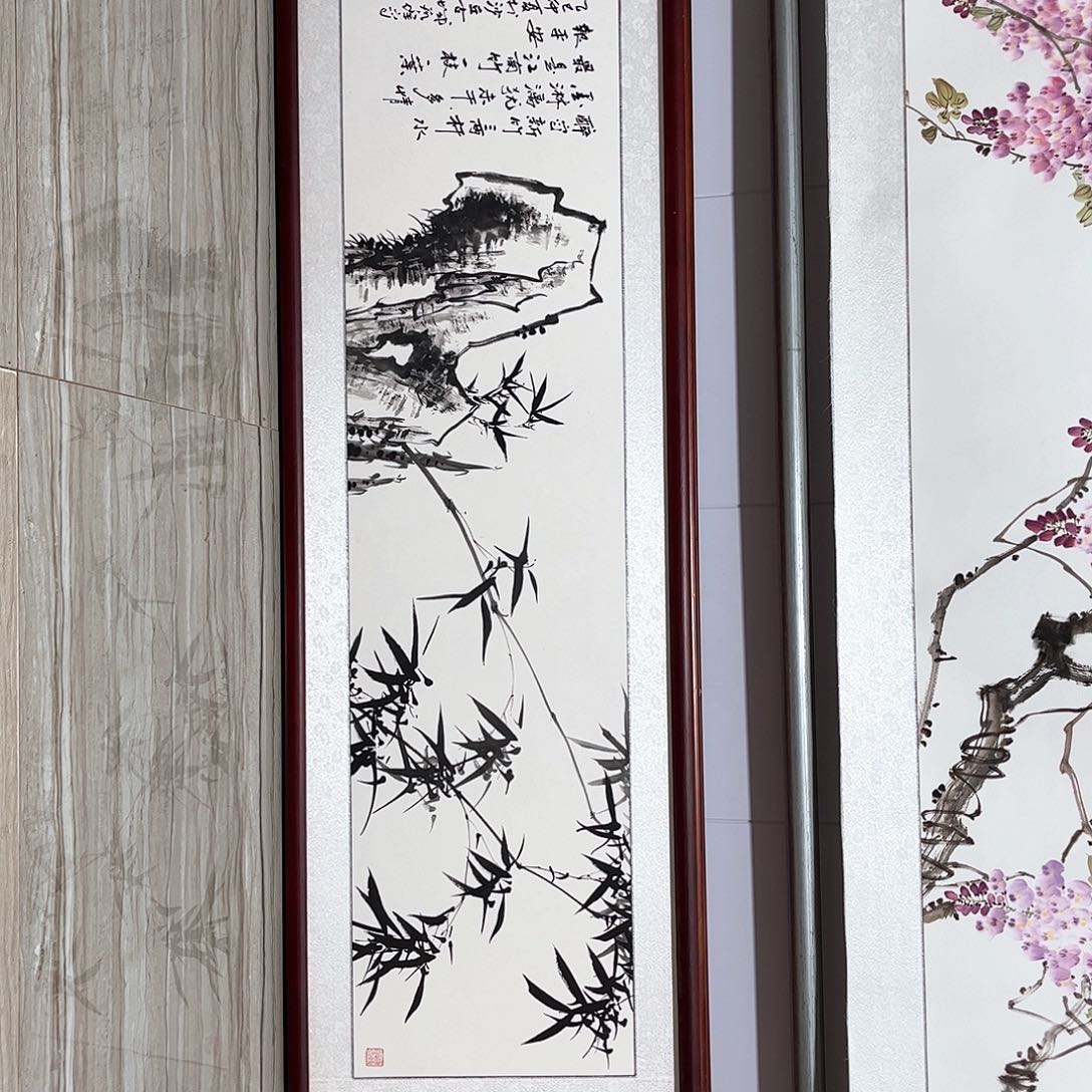 国画书画作品带框163×48