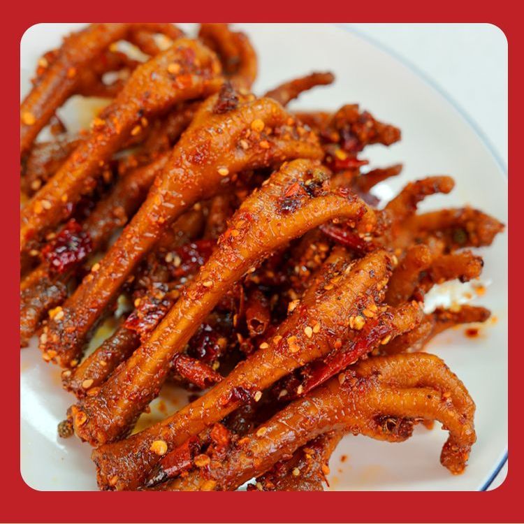 纯鸡爪12个干巴鸡爪休闲零食卤凤爪解馋开袋即食熟食下酒菜土鸡爪