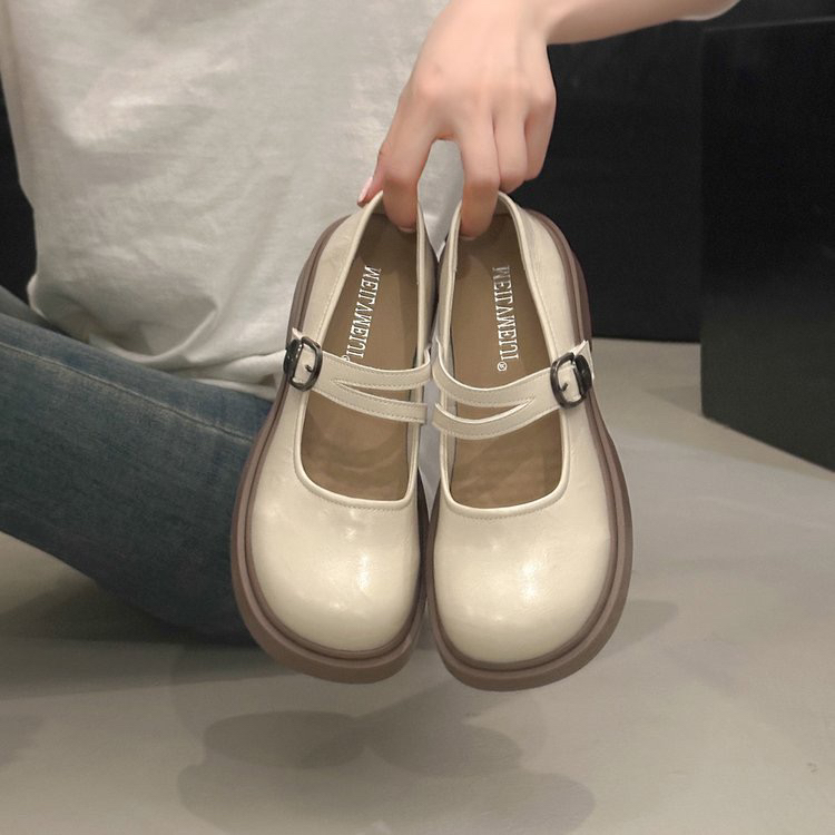 软底小皮鞋女2025新款夏季浅口英伦风黑色鞋子春秋休闲玛丽珍单鞋