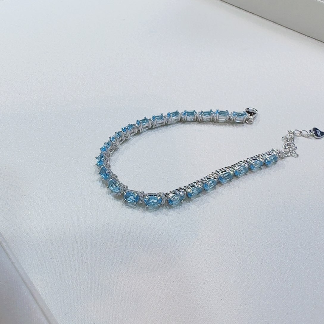 银S925镶嵌手链托帕石手链