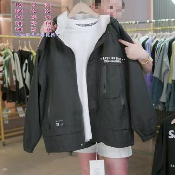 青少年男童秋款FASHI0N字母印花潮连帽外套 5803（170-180）