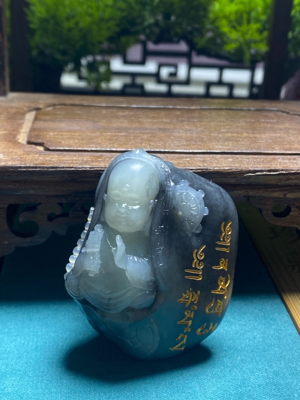 这一家珠宝定制和田玉青花藏传小童子