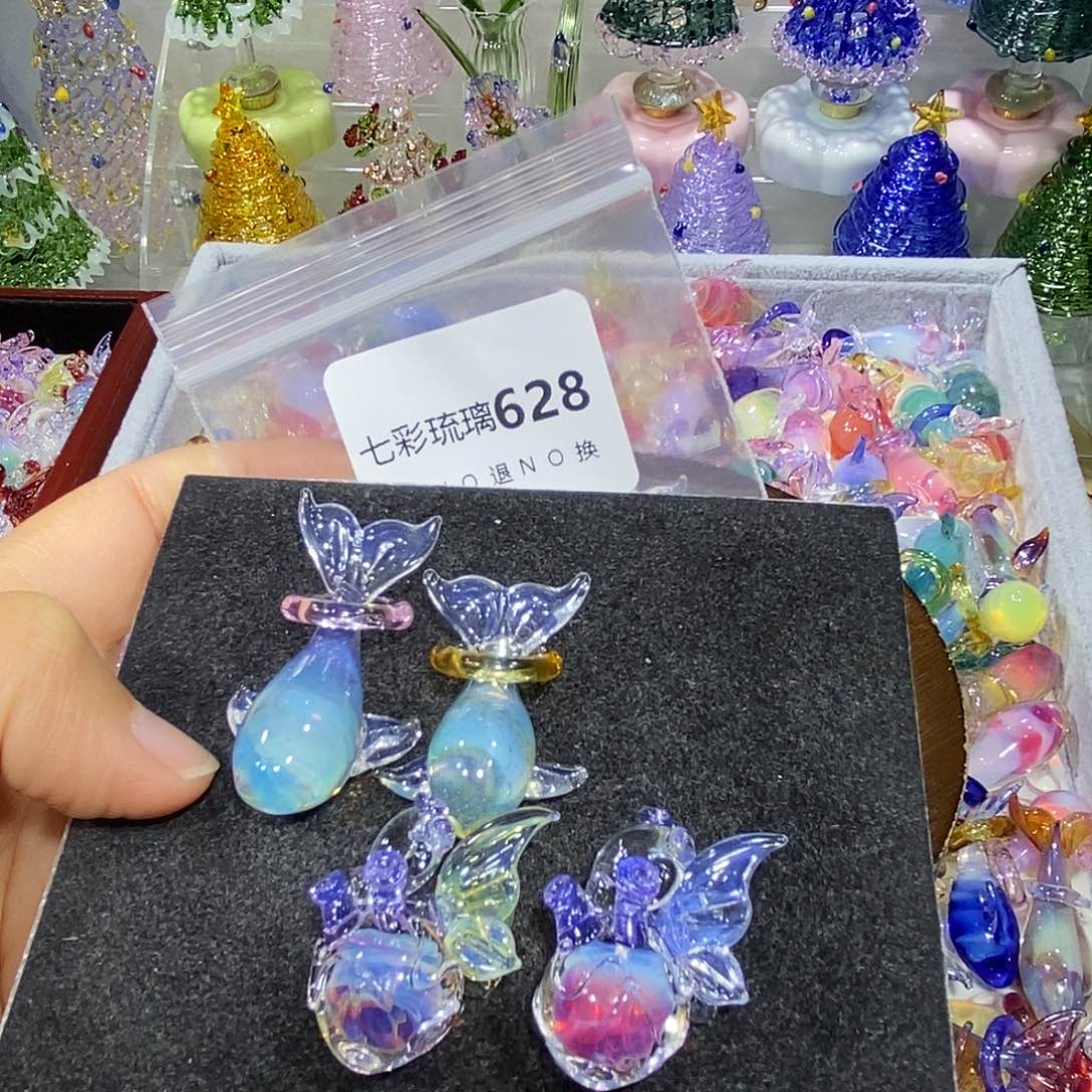 花***眠玻璃颈饰628鲸鱼心脏四个