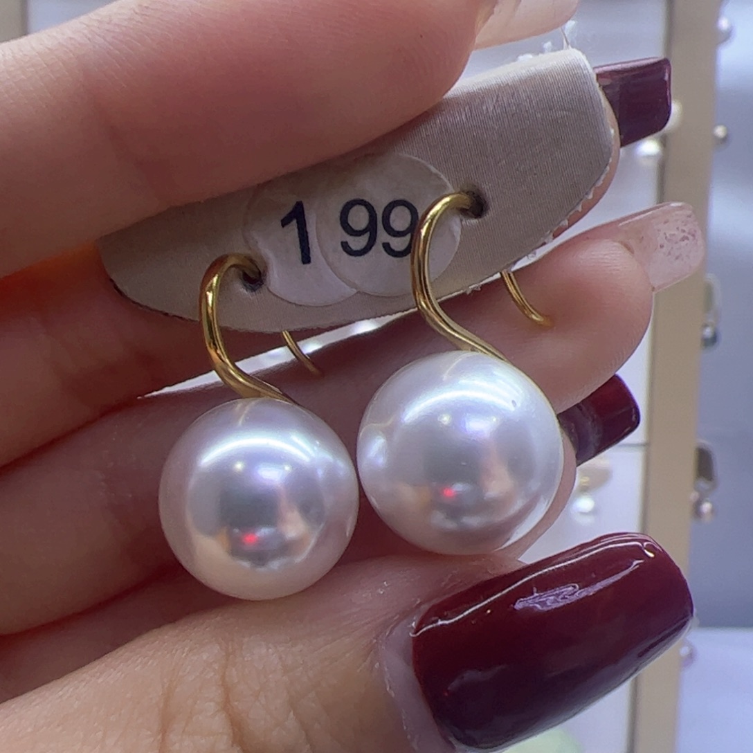 淡水珍珠耳饰18K金镶嵌