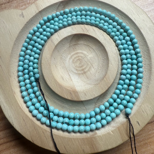 原矿高瓷天空蓝绿松石小米珠项链多圈3.1mm8克左右长65盘玩玉化