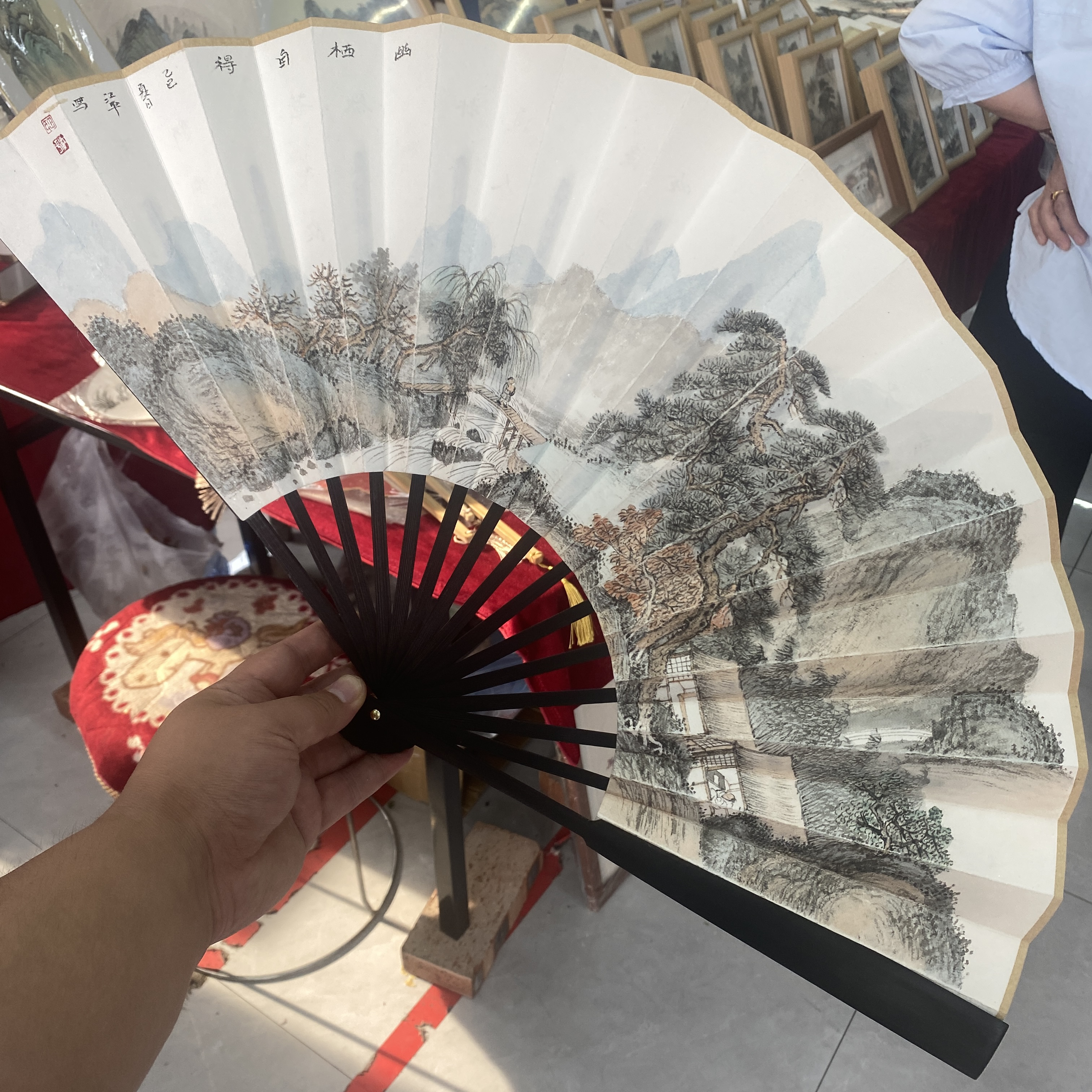 【知墨丹青】田江平精品手绘团扇书画折扇手写国画扇子绢扇国风礼品