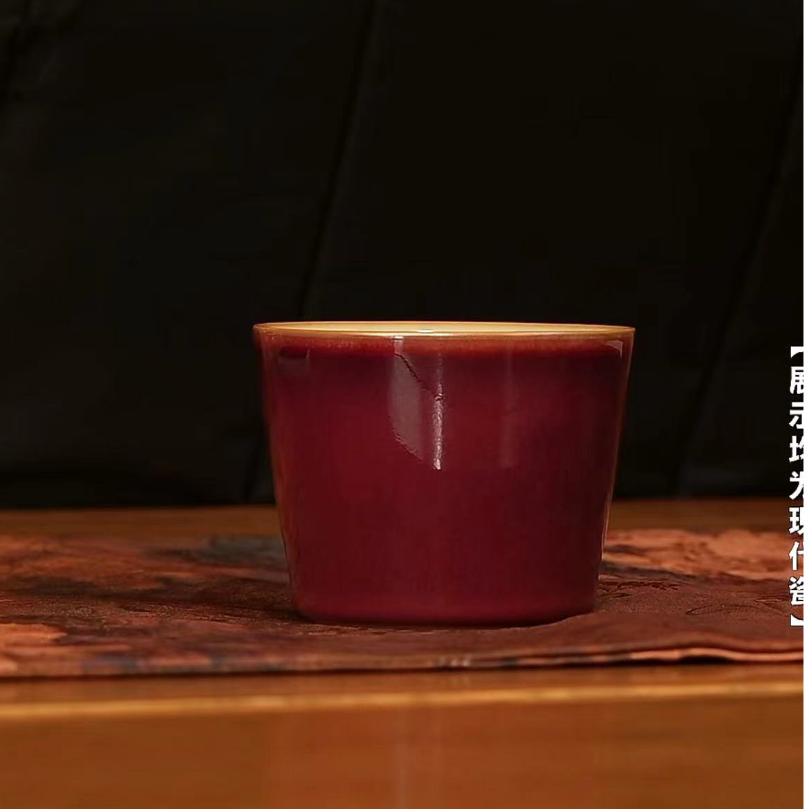 【小乔赏瓷】谢小金 景德镇手工手绘帝王紫直口杯（fc543）