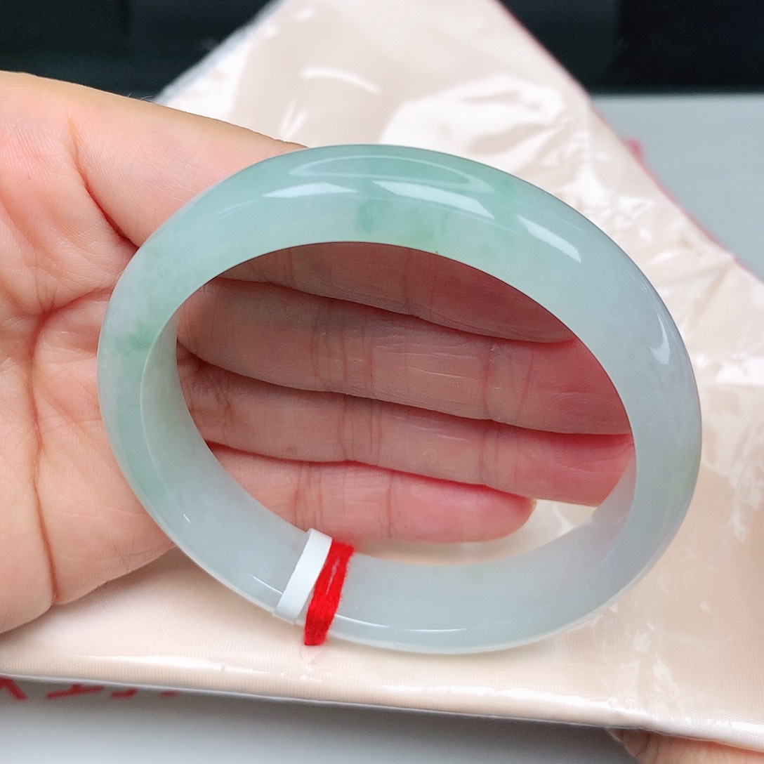 未镶嵌手镯翡翠冰胶飘绿35