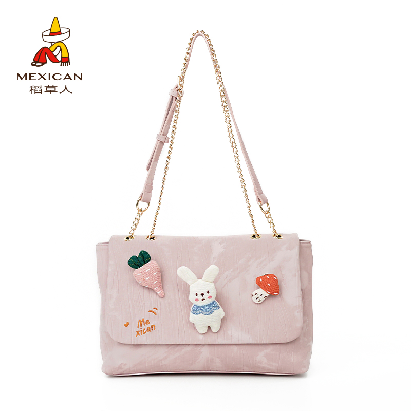 稻草人25年新品小清新大容量百搭链条单肩斜挎包