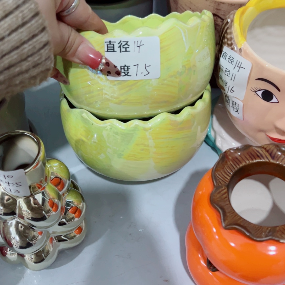 有孔，陶瓷花盆满10米包邮发货