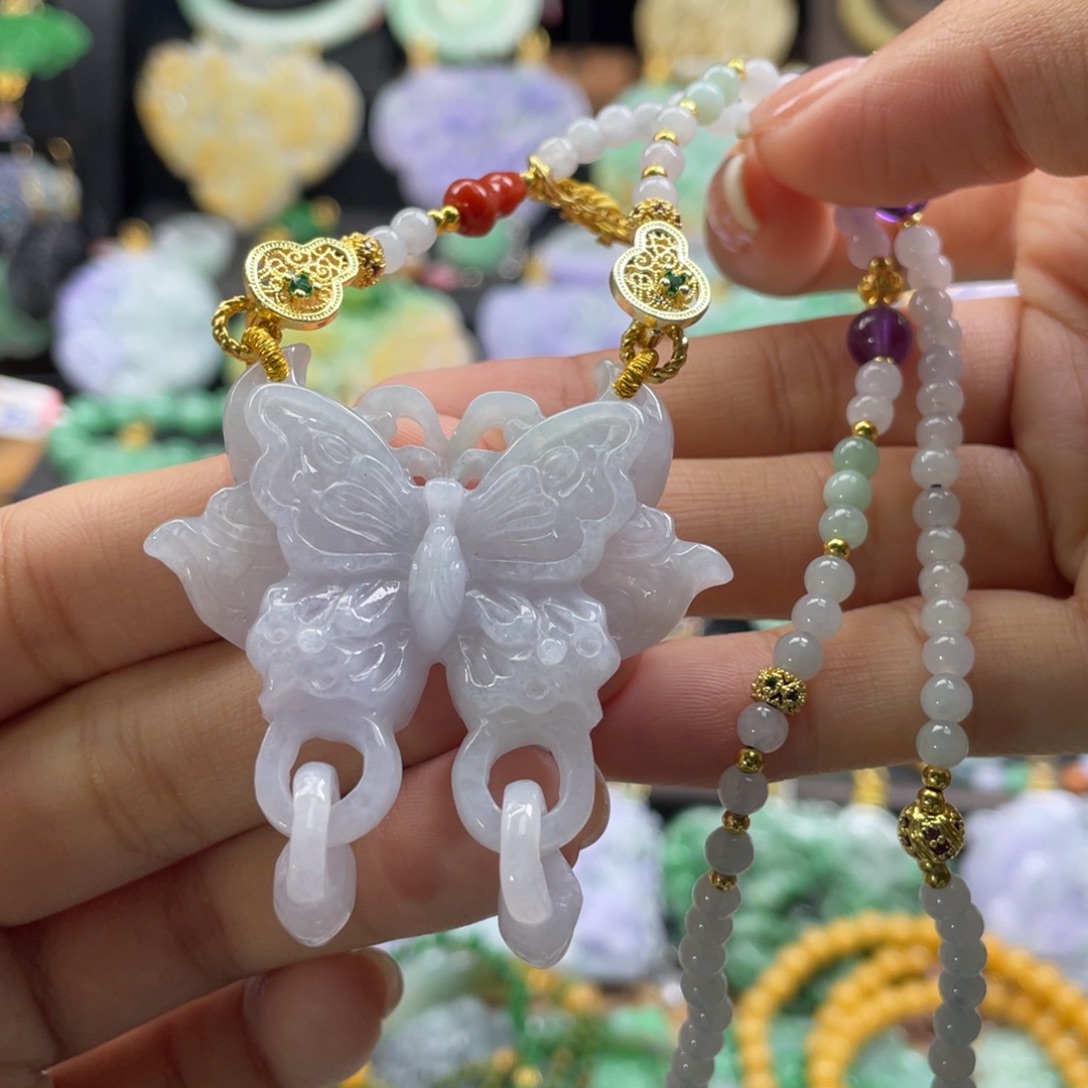 翡翠未镶嵌颈饰代编织