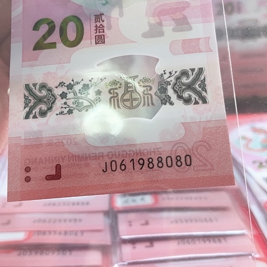 塑料小蛇钞061988080倒置号