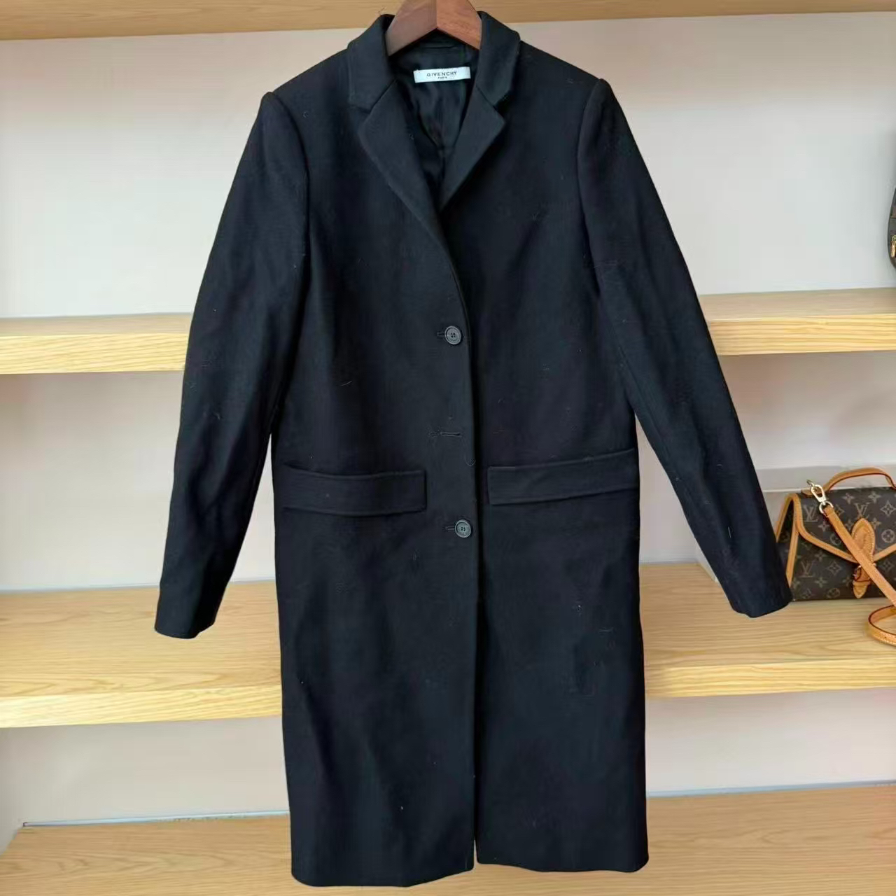 99新 Givenchy/纪梵希 纪梵希 黑色大衣 34码 h956