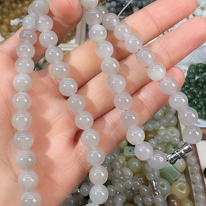 和田玉未镶嵌颈饰8mm