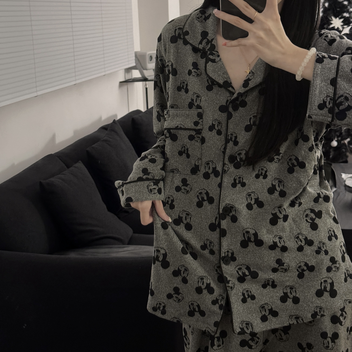 ins日系睡衣女爆款2025冬季卡通宽松薄德绒情侣家居服套装可外穿