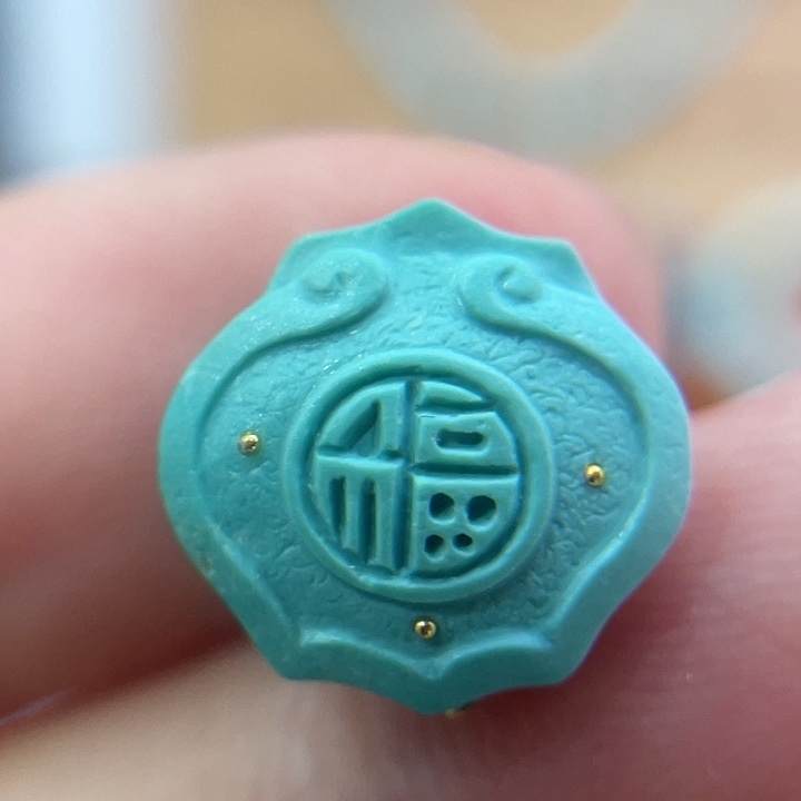 绿松石18K金镶嵌珠宝奇石