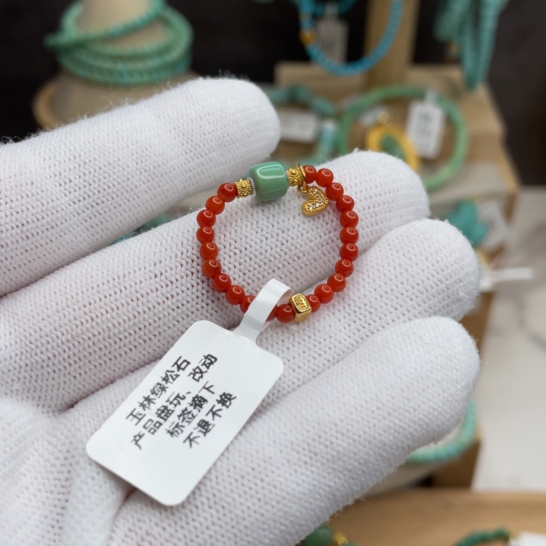 绿松石未镶嵌福利米珠戒圈