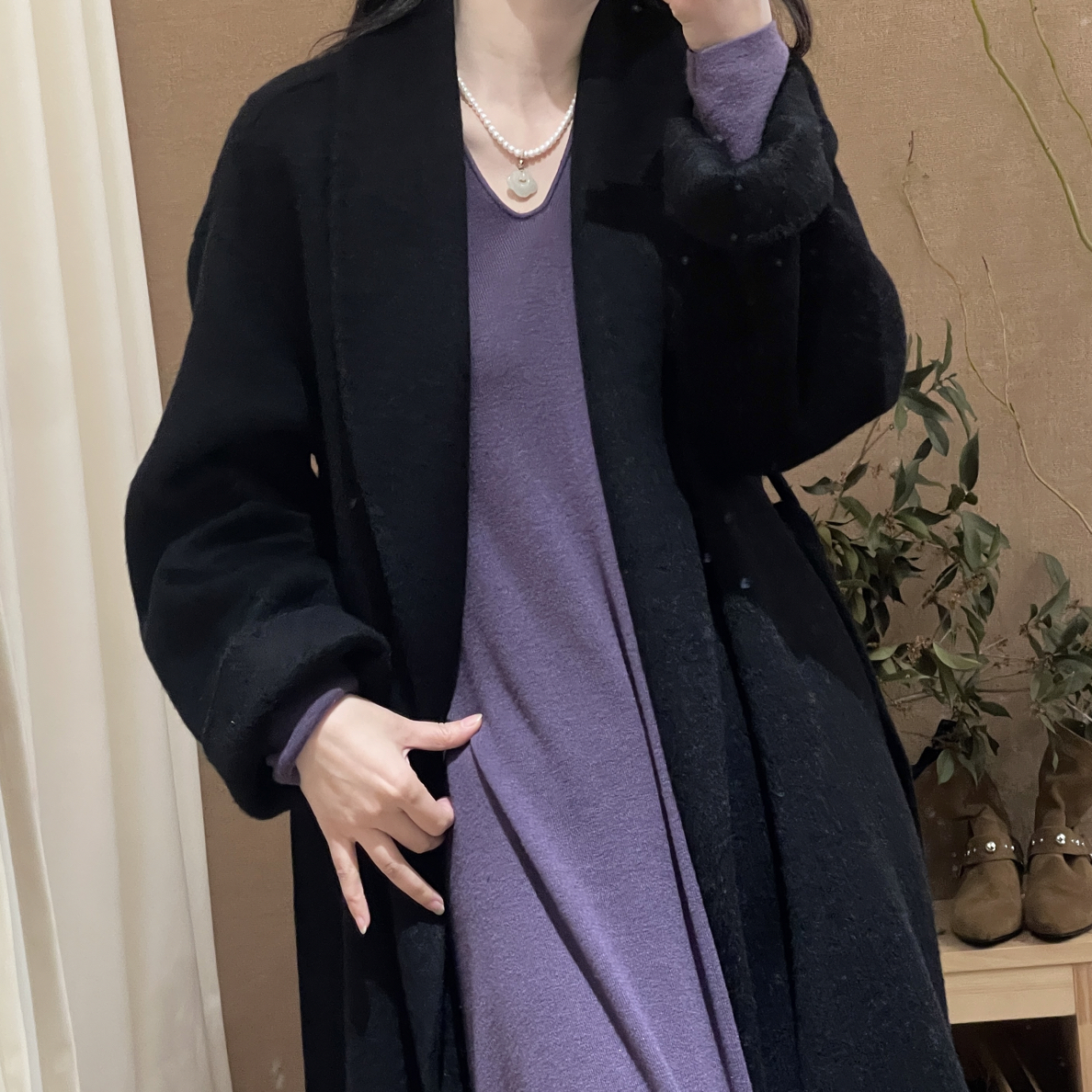 年款～高个子浴袍大衣手工双面宽松长款浴袍大衣