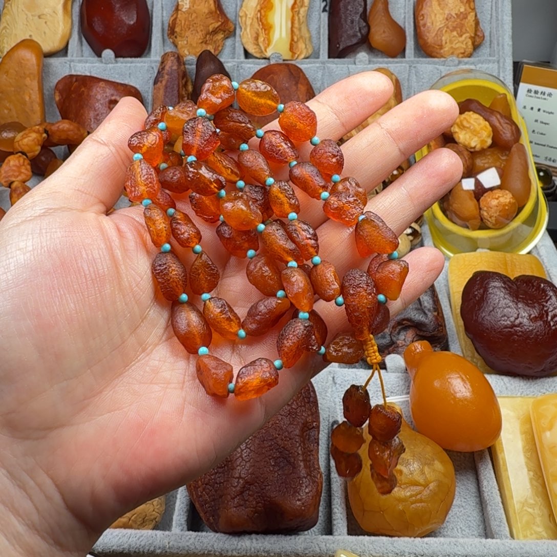 定制琥珀未镶嵌海漂项链