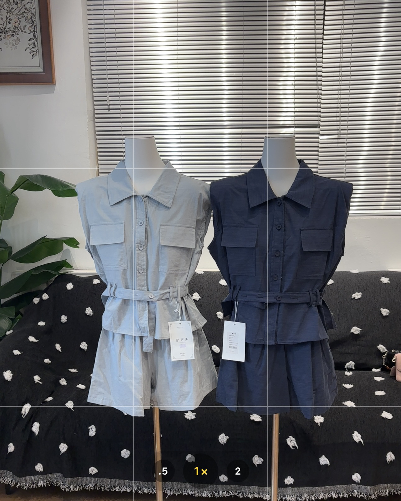 新疆包邮【T691】无袖衬衫短裤两件套-衣长51裤长38腰围60