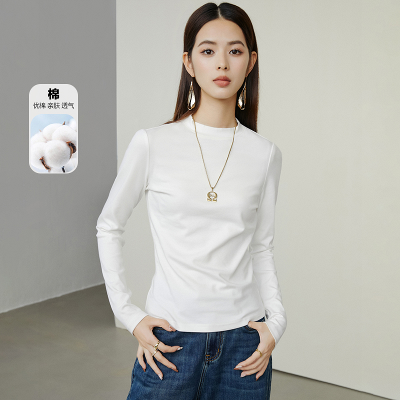 【新品】2025上衣圆领棉质T恤女25071507